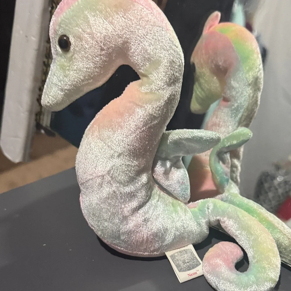 Colorful Plush Seahorse Bird Toy